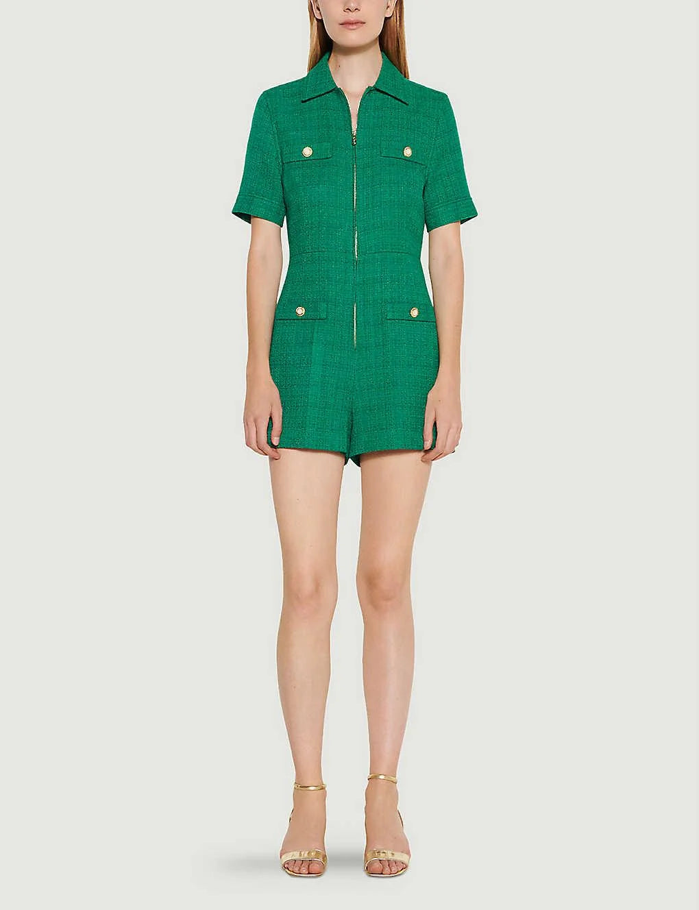 Sandro green jumpsuit on sale