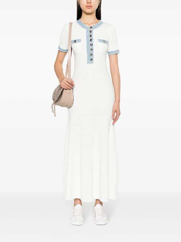 Sandro - White blue jean dress