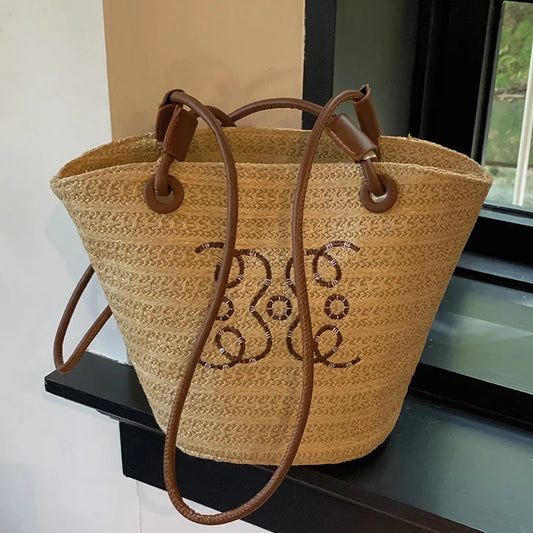 Straw beach bag